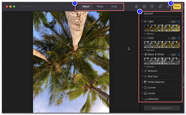 Photos App Mac 增強圖像調整照片