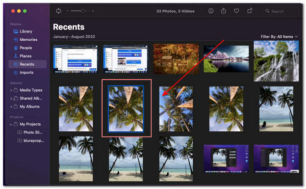Photos App Mac 增強圖像選擇圖像文件