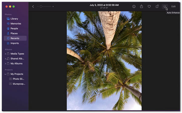 Aplicativo de fotos para Mac Melhorar imagem