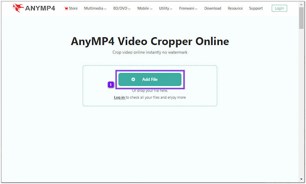 AnyMP4 Video Cropper Offline Upload