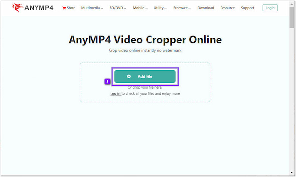 AnyMP4 Video Cropper offline uploaden