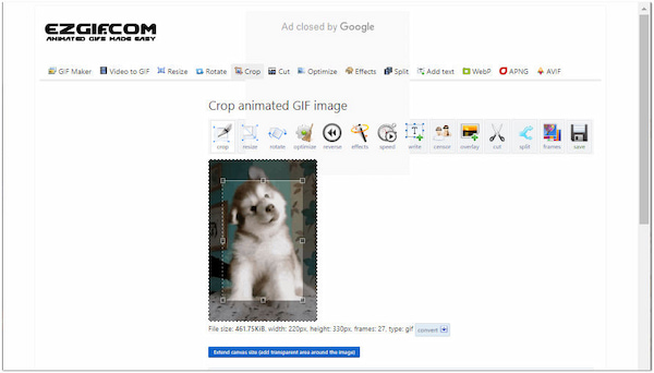 EZGIF Crop GIF