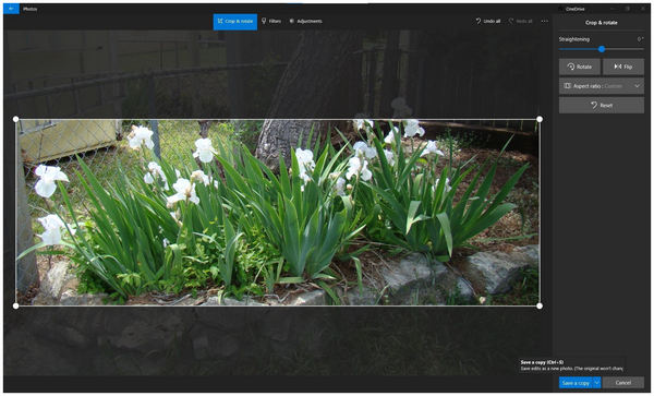 Photos App Crop And Rotate Interface