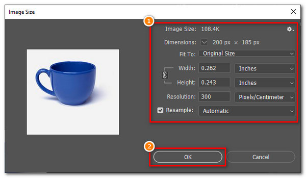 Velikost vstupního obrázku Adobe Photoshop