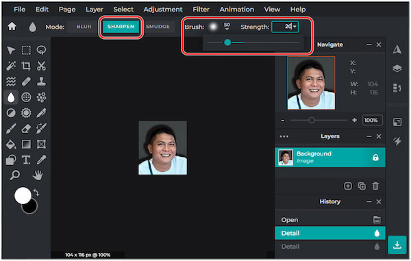 Adjustment Sharpening Settings