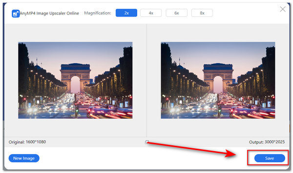 AnyMP4 Увеличьте разрешение изображения Нажмите «Сохранить».