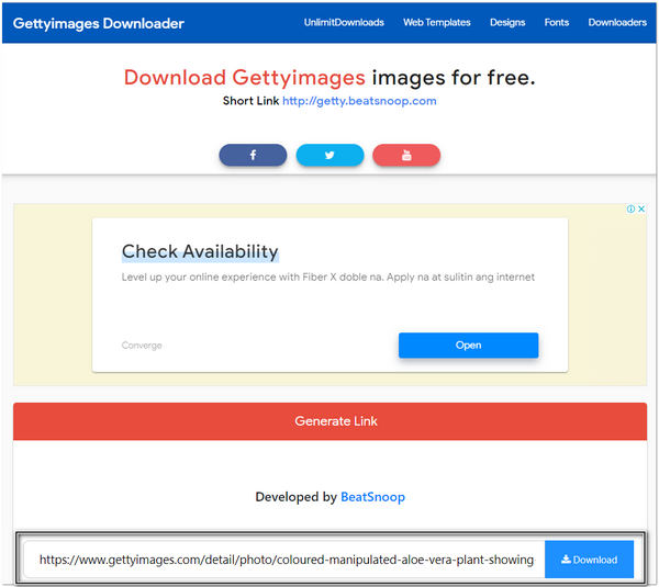 Getty Images senza filigrana Incolla collegamento