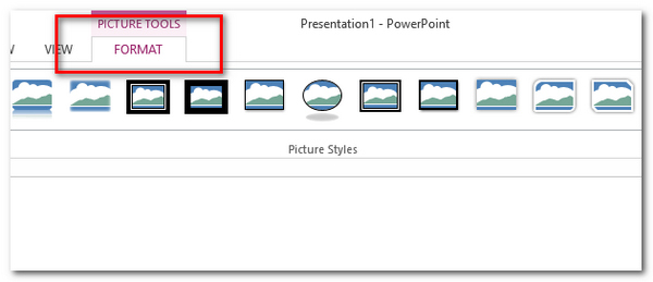 PowerPoint Ridimensiona l'immagine Ritaglia gli strumenti dell'immagine