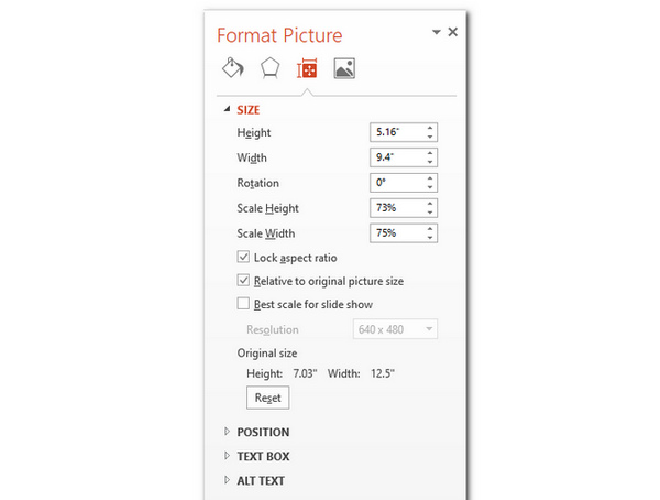 PowerPoint Formaat van afbeelding formaat wijzigen Afbeelding