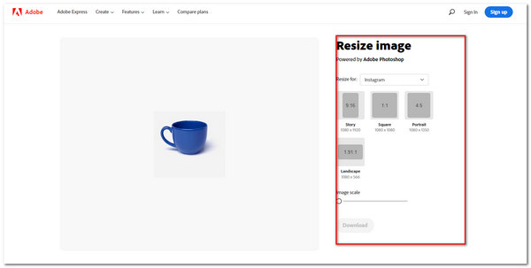 Adobe Express Formaat van afbeelding wijzigen Formaat van foto wijzigen
