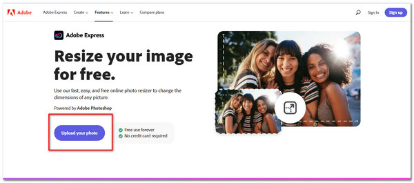 Adobe Express Resmi Yeniden Boyutlandır Fotoğraf Yükle