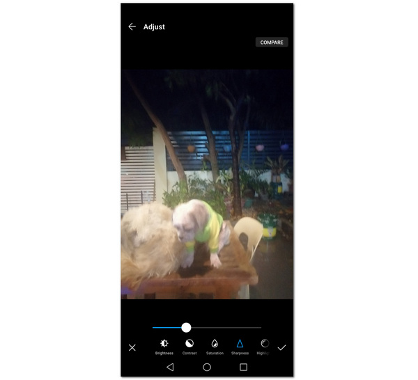 Interfaccia principale di Android Unblur Image