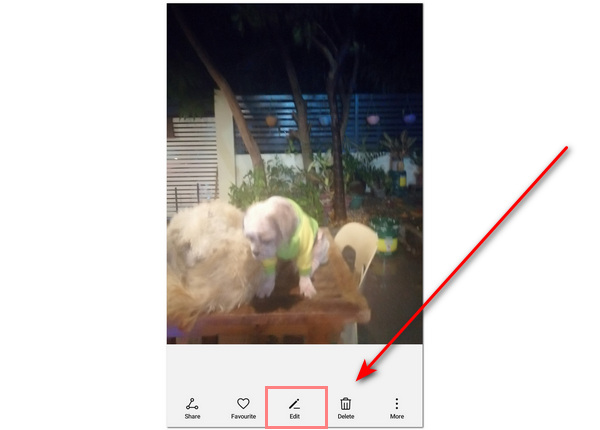 Android Ta bort bild Välj Redigera