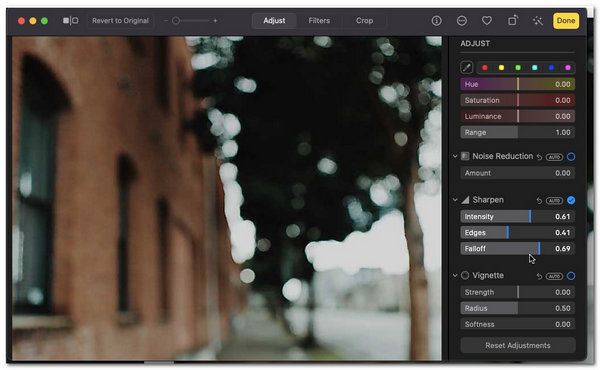 Mac Unblur Image Interface