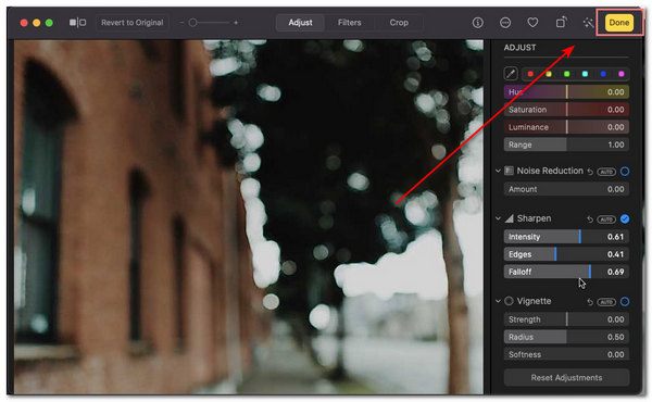 Mac Unblur Image Seleccionar Listo