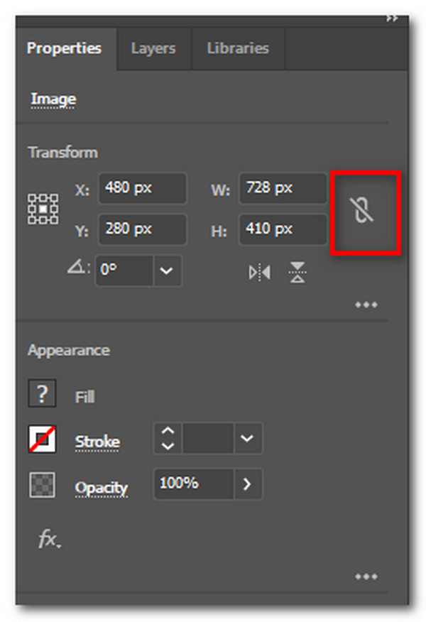 Proporção do Adobe Illustrator