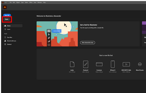 Abrir archivo de Adobe Illustrator