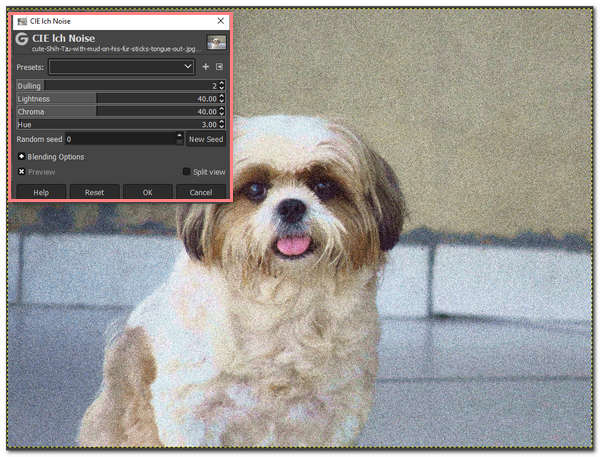 Odšumování obrázků GIMP Přidat šum