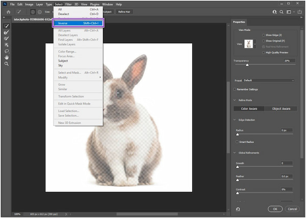 Tedd átlátszóvá a hátteret a Photoshop Inverse programban