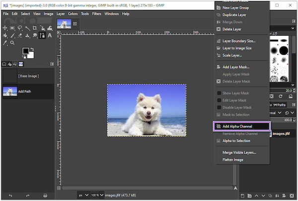 Make Background Transparent GIMP Alpha