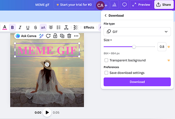Canva Meme Gif Maker
