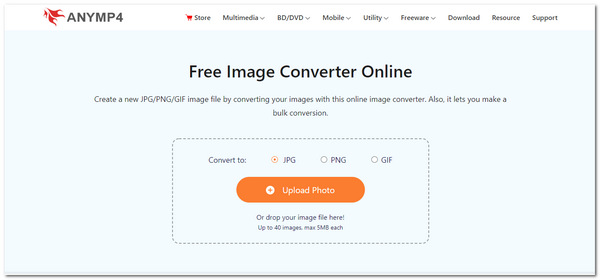 Anymp4 Convertitore di immagini gratuito online