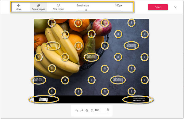 Poista Alamy Watermark Online Tool Highlight