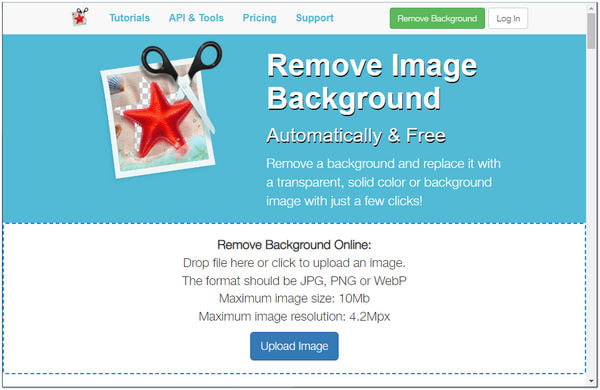 Remove Background from Image Online PhotoScissors Upload