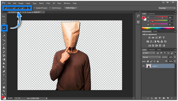 Удалить фон из PNG Photoshop