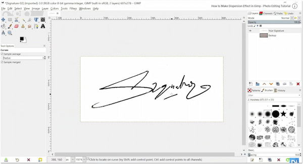 GIMP Remove Background from Signature