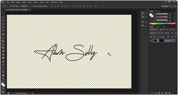 Photoshop Achtergrond uit handtekening verwijderen