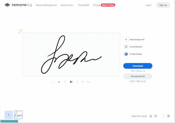 RemoveBG İmzadan Arka Planı Kaldır