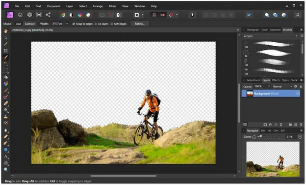 Remove Background in Affinity Image