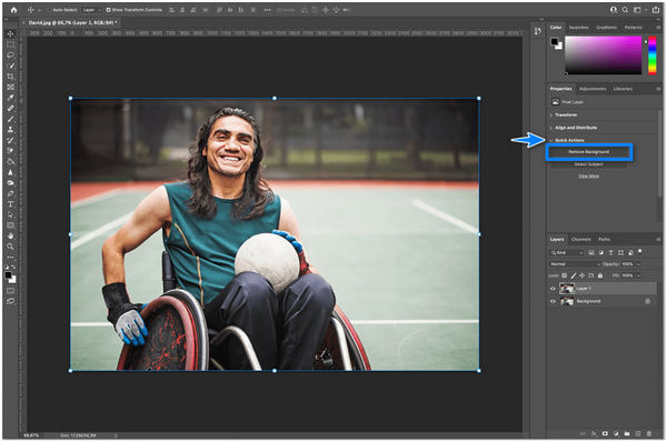 Odebrat pozadí ve Photoshopu Quick Action