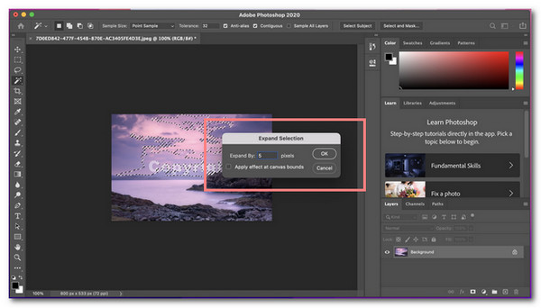 Adobe Photoshop Remover valores de definição do Photoshop de marca d'água