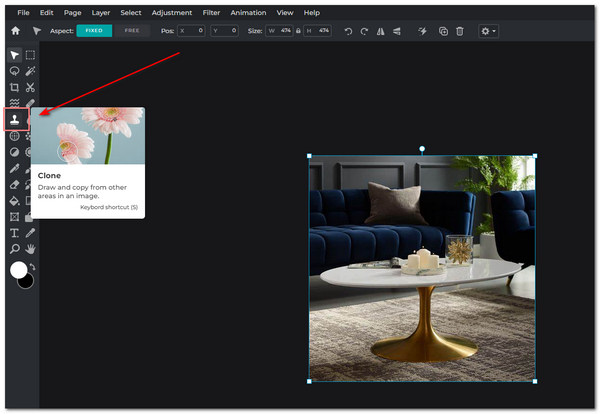 Pixlr Nesne Klonlama Damga Aracını Kaldır