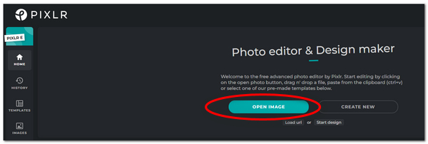 Pixlr Удалить тени Открыть изображение