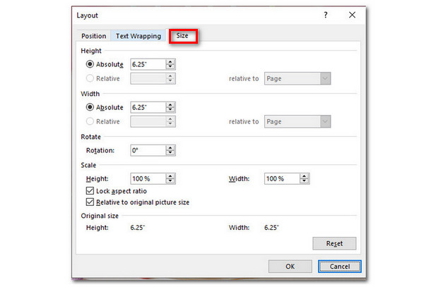 Word Resize Picture Layout Options Select Size