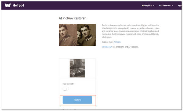 HotpotAI Old Photo Restoration Click Restore