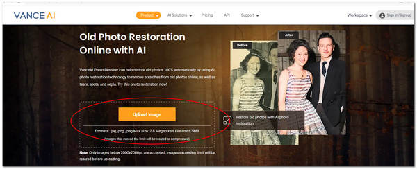 VanceAI Old Photo Restoration Upload Photo