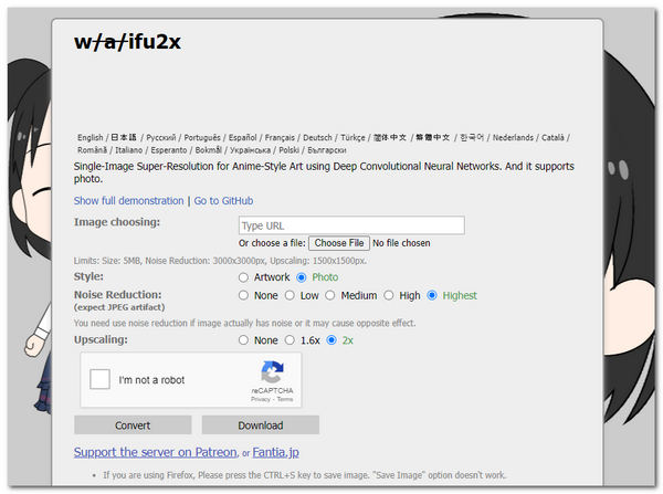 Waifu2x Powiększ zdjęcie