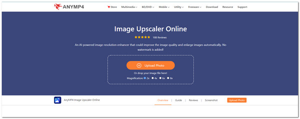 AnyMP4 Upscaler di immagini online