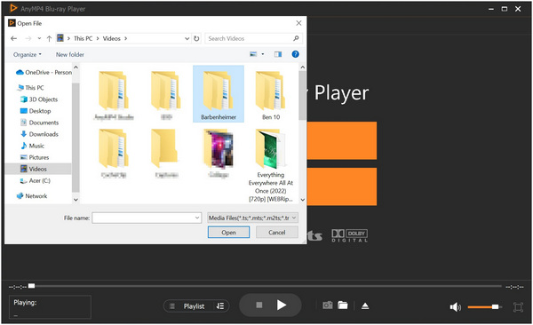 Arquivo de navegação do Anymp4 Blu Ray Player