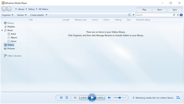 Windows Media Player-interface