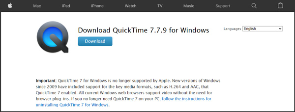 Descarga QuickTime Player para Windows