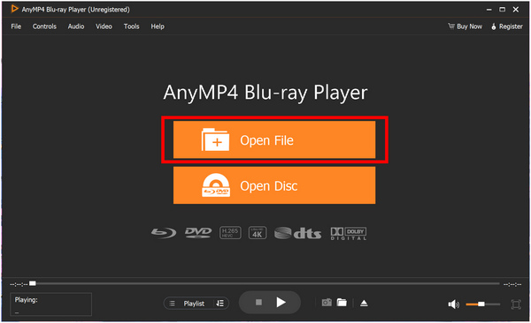AnyMP4 Blu-ray Player Open File