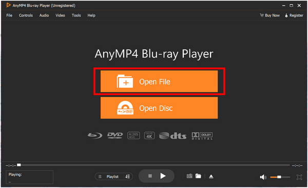 AnyMP4 Blu-ray-spelare Öppna fil