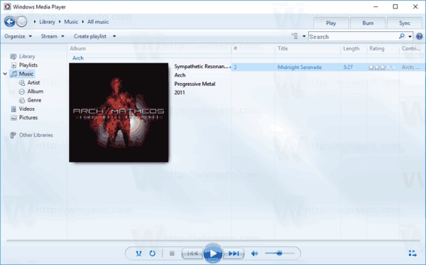 A Windows Media Player