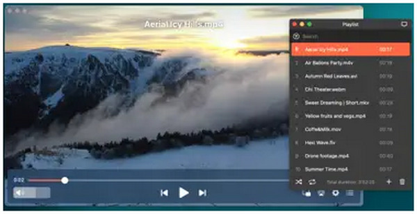 Interface do reprodutor de vídeo Elmedia