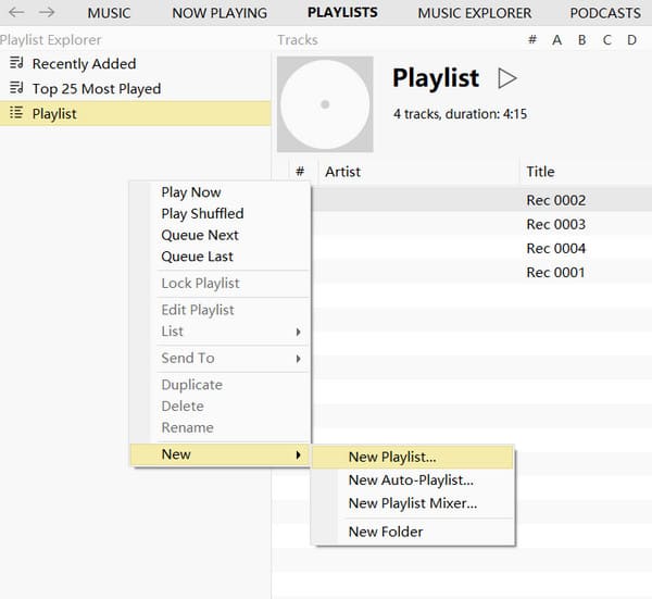 New Playlist